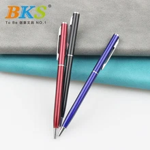 Заказной Твист Действие металлическая шариковая ручка тонкий баррель Лазерная рекламная ручка 100 шт в партии