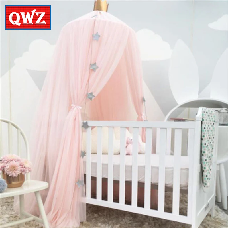 

QWZ Kids Play House Tents Princess Bed Curtain Baby Crib Netting Round Hung Dome Mosquito Net Bed Tent Teepee for Children Gifts