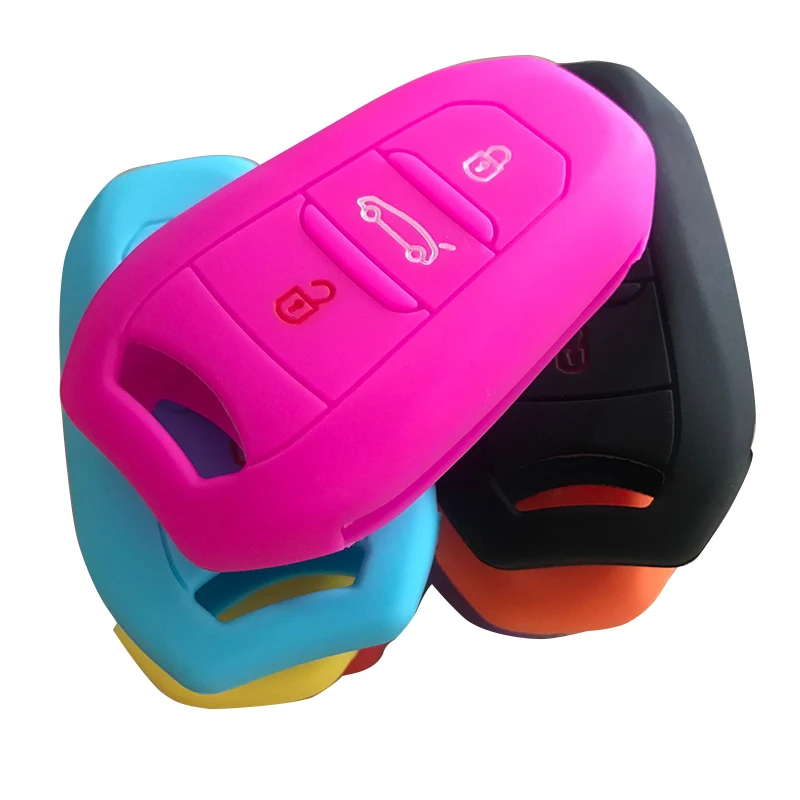 

Silicone Smart Car Key Case Cover for Peugeot 508 301 2008 3008 4008 407 408 Citroen C5 C6 C4L CACTUS C3XR DS