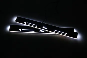 EOsuns LED 移動ドアスカッフポイントで Nerf バー & ランニングボードドア敷居プレートオーバーレイフォードフォーカス 2012 のためのライニング 14 、移動ライト