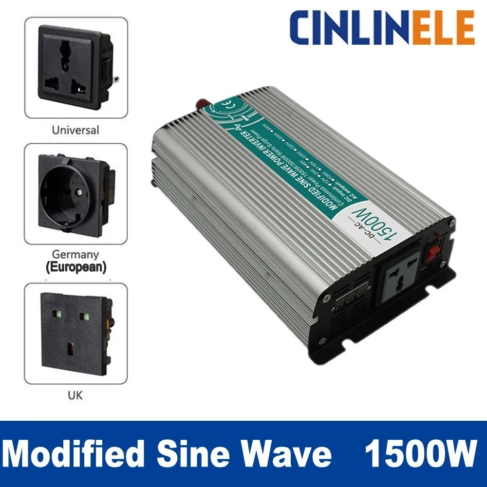 Smart Modified Sine Wave Inverter 1500W CLP1500A DC 12V 24V to AC 110V 220V Smart Series Solar Power 1500W Surge Power 3000W цена Smart Modified Sine Wave Inverter 1500W CLP1500A DC 12V 24V to AC 110V 220V Smart Series Solar Power 1500W Surge Power 3000W цены онлайн