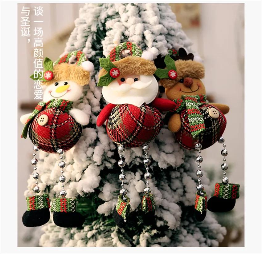 Новинка; одежда в клетку; Возраст ткань шарик ноги Санта Клаус Кукла рождественские украшения, подвески Рождественский подарок дерево кулон рождественские украшения для дома