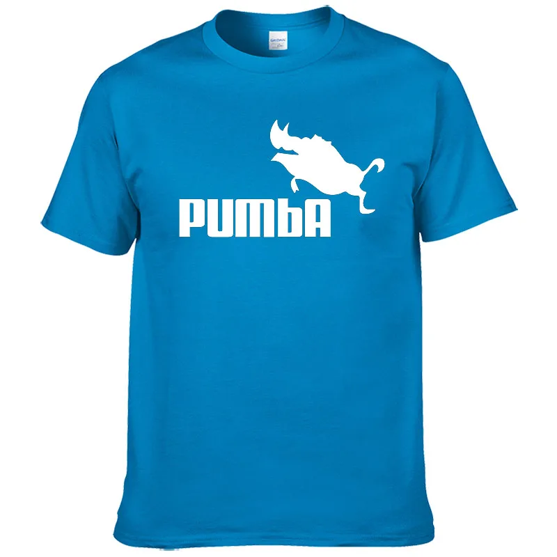Европейский размер бренд PUMBA(Пумба) лев футболка King Футболки-топы из хлопка для мужчин с коротким рукавом для маленьких мальчиков повседневное крутая футболка homme Футболка модная футболка#062 - Цвет: Deep blue
