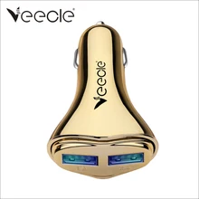Veecle Trompete Triângulo Car Charger Saída DC5V/1.0-2.0A Isqueiro Soquete Splitter Power Adapter Hub Para Celular telefone