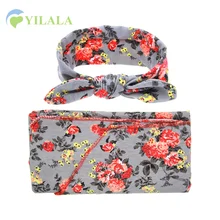 Цветок одеяла для новорожденных хлопок Reciving одеяла+ бандана повязка хлопок мальчик обувь для девочек покрывало, реквизит для фотографии детские аксессуары