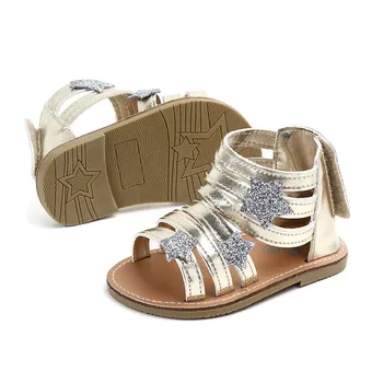 

Summer Baby Girl Sandals 2019 Breathable Anti-Slip Star Pattern Toddler Baby Shoes Soft Soled
