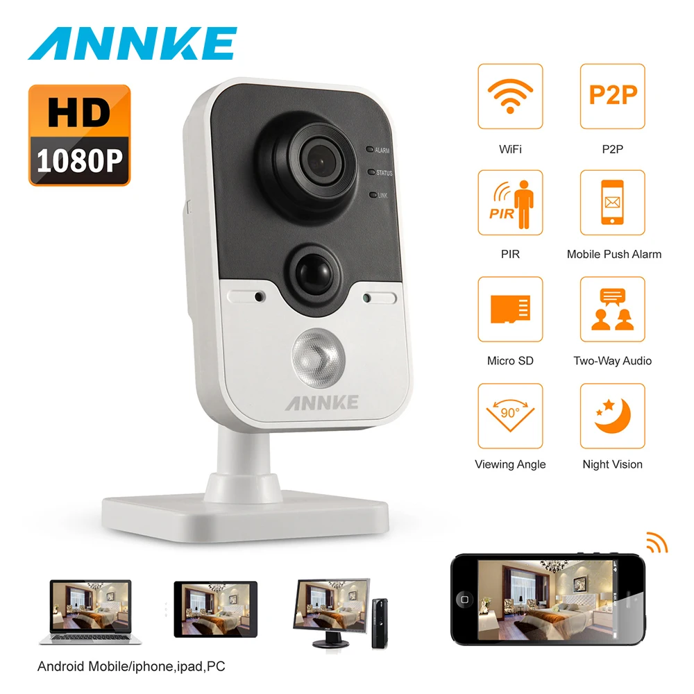 

ANNKE Full HD 1080P Wireless IP Camera 2.0MP CCTV Survillance WiFi Camera 1080P Security Baby Monitor with two way Audio
