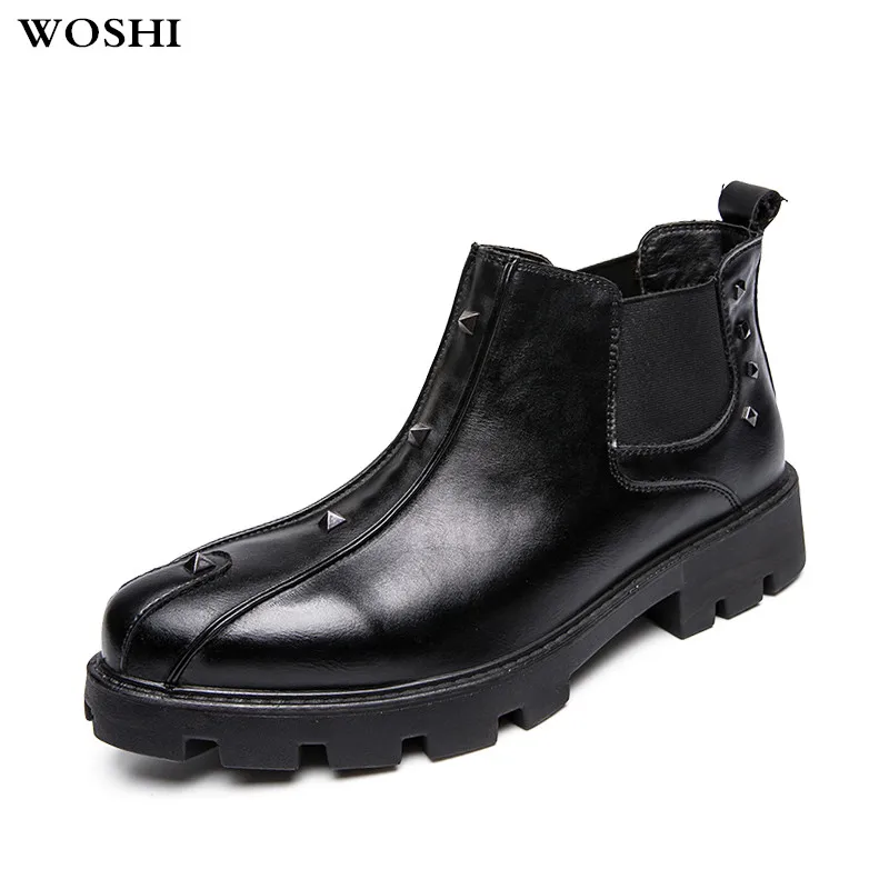 

Fashion Winter geunine Men Boots High Quality Men Ankle Boots Popular Men Winter Shoes Martin Chelsea Ankle Boots shoes k5
