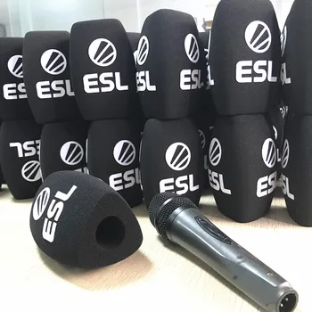 

Linhuipad microphone sponge printing covers customized mic windscreens logo foam windshield for TV stations reporters interview