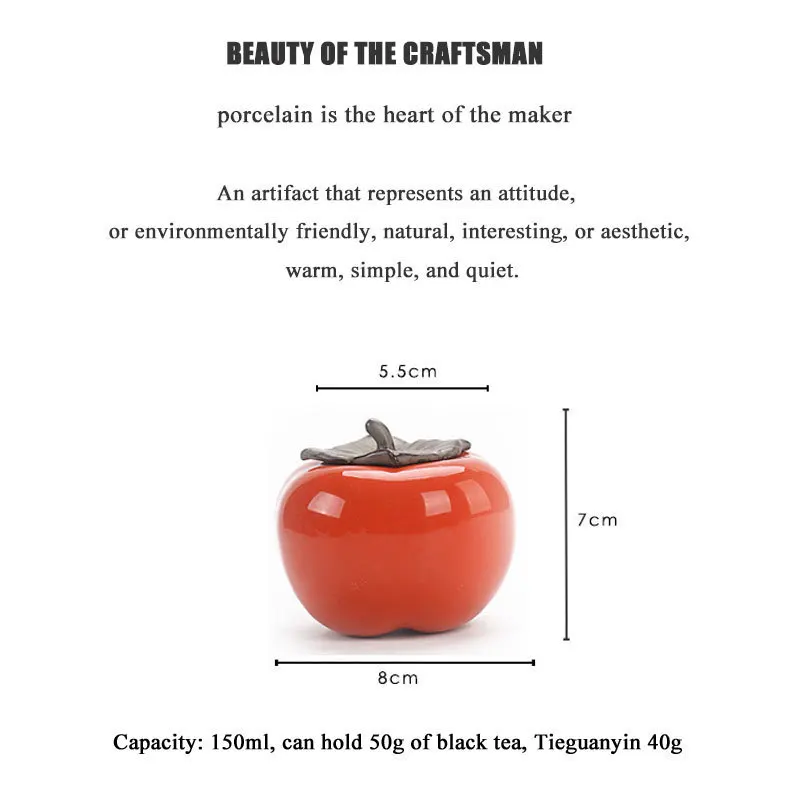 Креативный чайный набор хурма, красивый керамический китайский чайный сервиз Кунг-фу, китайская Питьевая утварь чайник с милым декором, высококачественный подарок