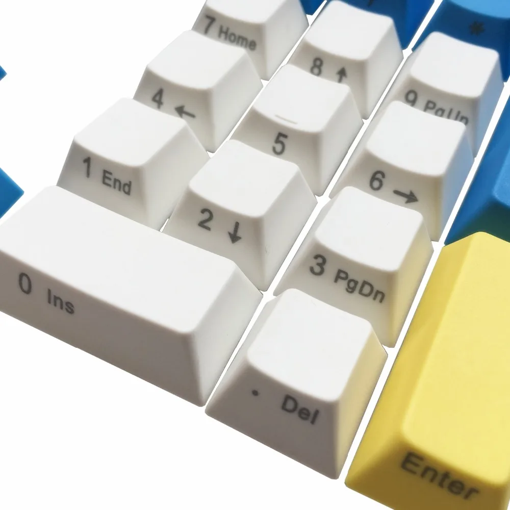 Колпачки для клавиш с боковой печатью PBT колпачки мелкой компоновкой ANSI/ISO 87
