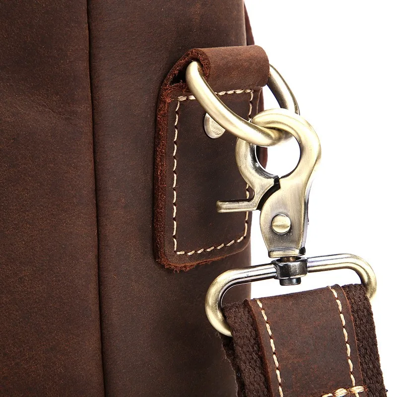 Винтажная деловая сумка из натуральной кожи коричневого цвета, мужской портфель из кожи crazy horse, коровья кожа, сумки для ноутбука