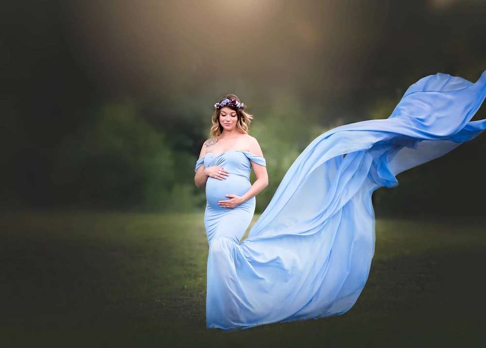 2019 Sexy Maternity Dresses Photography Props Off Shoulder Women Pregnancy Dress For Photo Shooting Trailing Maxi Maternity Gown (7)