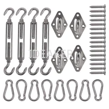 16 шт. 304 Нержавеющая сталь 6-inch сверхмощный тени паруса комплект оборудования для прямоугольник ВС паруса, оттенок аксессуары для парусного спорта с винтами