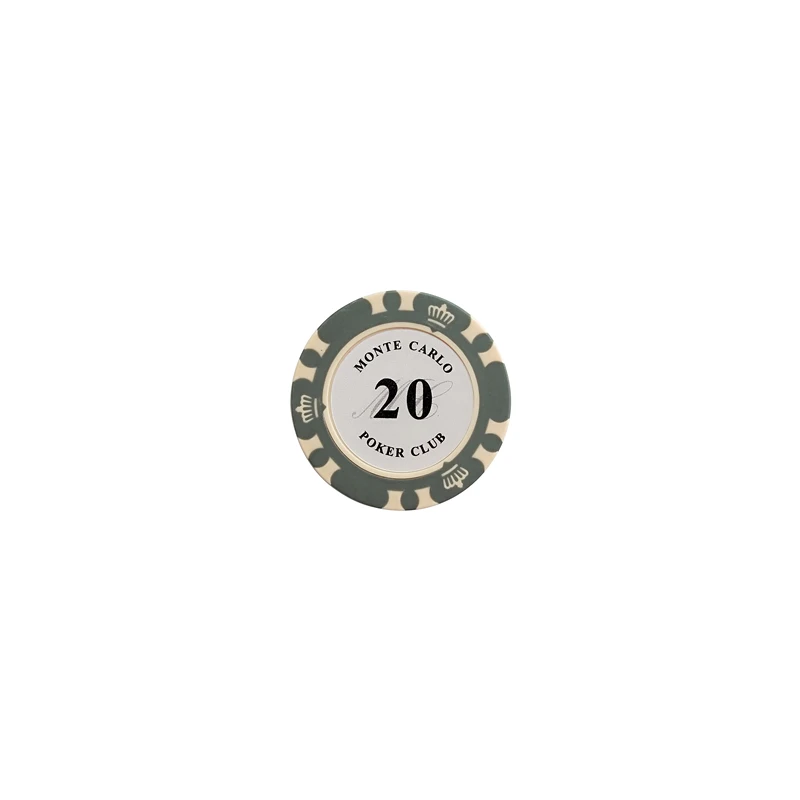 Yernea, 1 шт., игральные карты, чипы, 14 г, глина, встроенные железные тапперы, Техасский Холдем, игральные чипы, карты для покера, Baccarat, монета, покер, звезда - Цвет: 20 face value