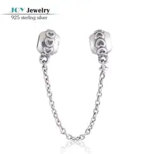 Auténtica plata de ley 925 del corazón del amor de la cadena granos del encanto para mujer de marca europeos Fine Jewelry DIY que hace SF201