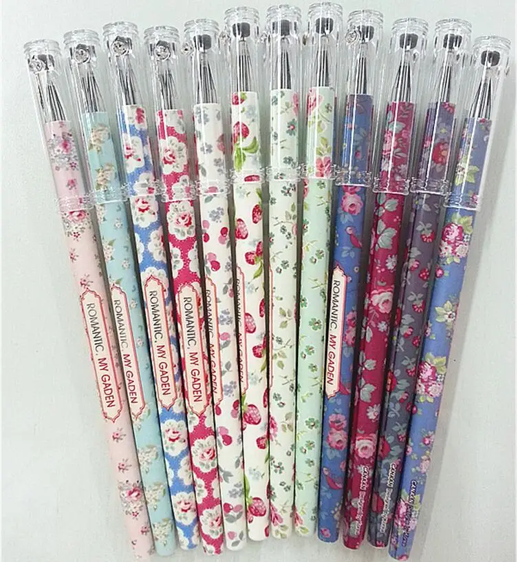 

30PCS/Lot Vintage Romantic Flower gel pen Kawaii stationery zakka Office material escolar school supplies