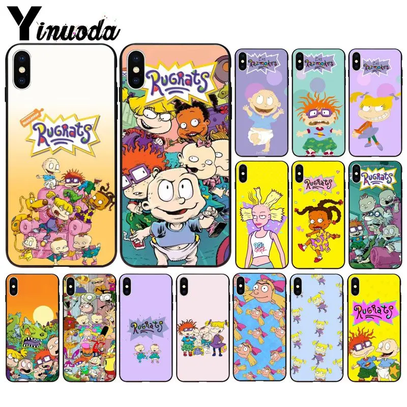 

Yinuoda Rugrats TPU Soft Silicone Black Phone Case for iPhone 6S 6plus 7 7plus 8 8Plus X Xs MAX 5 5S XR