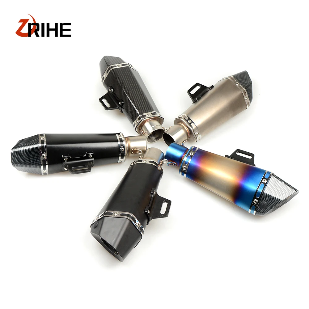 36 51mm Universal Cnc Motorcycle Exhaust Pipe With Muffler For