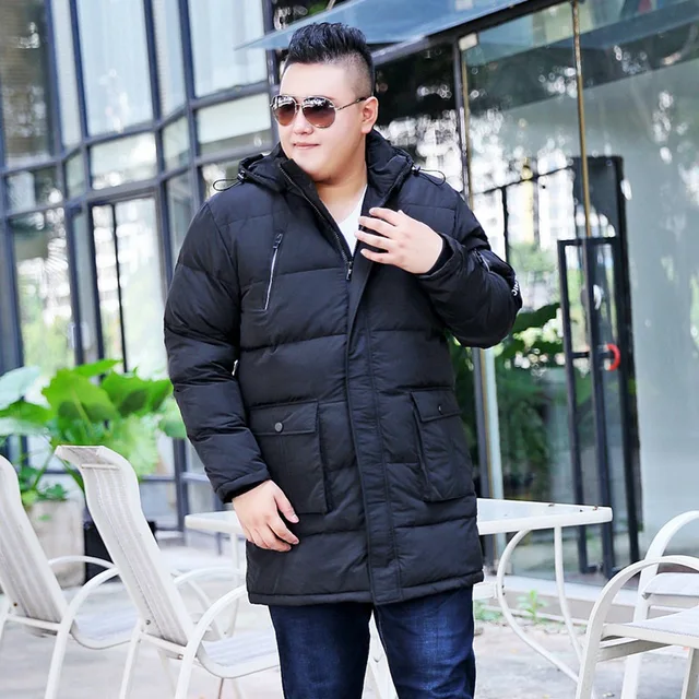 Winter plus size oversize code long section of white duck down jacket ...