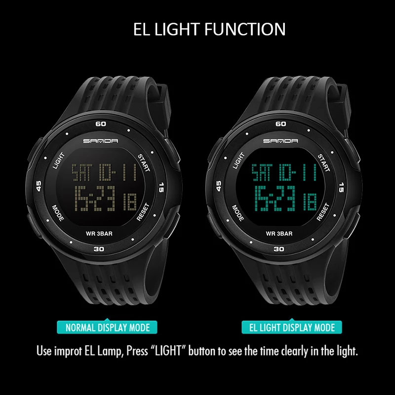 SANDA 338 Fashion Sport Watch Women Electronic LED Digital Watch Waterproof Ladies Wrist watches montre femme relogio feminino