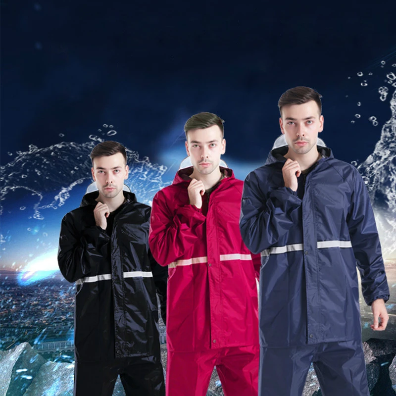 

Adult Universal Split Rainwear High Quality Waterproof Raincoat Reflective Strip Rain Coat At Outdoor YY087