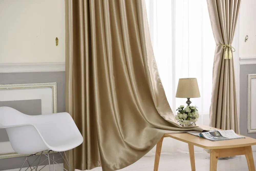 

Solid color Thickening flannelette Thermal insulation curtains for living room full blackout curtains for bedroom