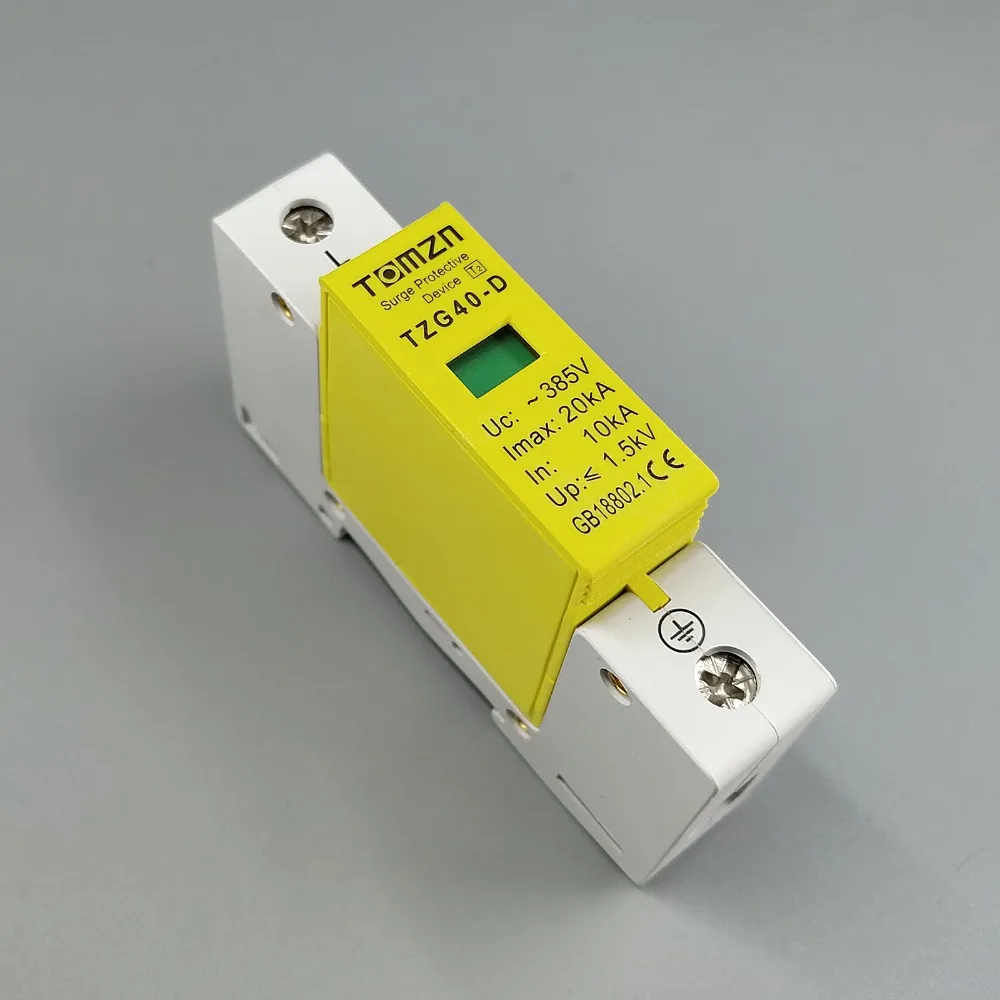 AC SPD 1P 10KA ~ 20KA D 385V домашнее устройство защиты от перенапряжения защитное разрядки