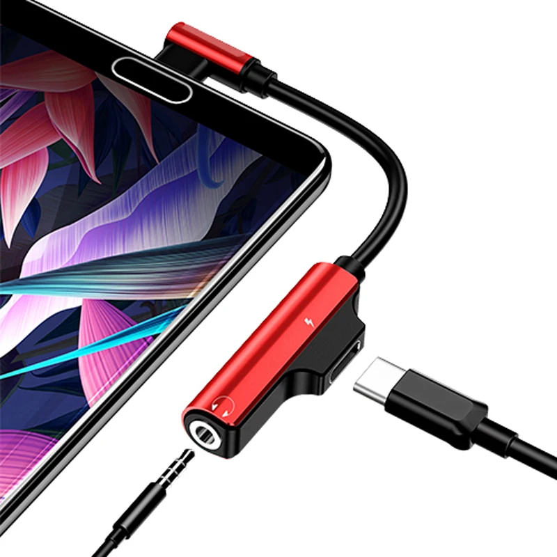 Oppselve адаптер usb type C на 3,5 мм разъем для Xiaomi mi 9 8 mi 9 huawei mate 20 P30 samsung S10 type-C OTG USB-C сплиттеры USBC - Цвет: Red