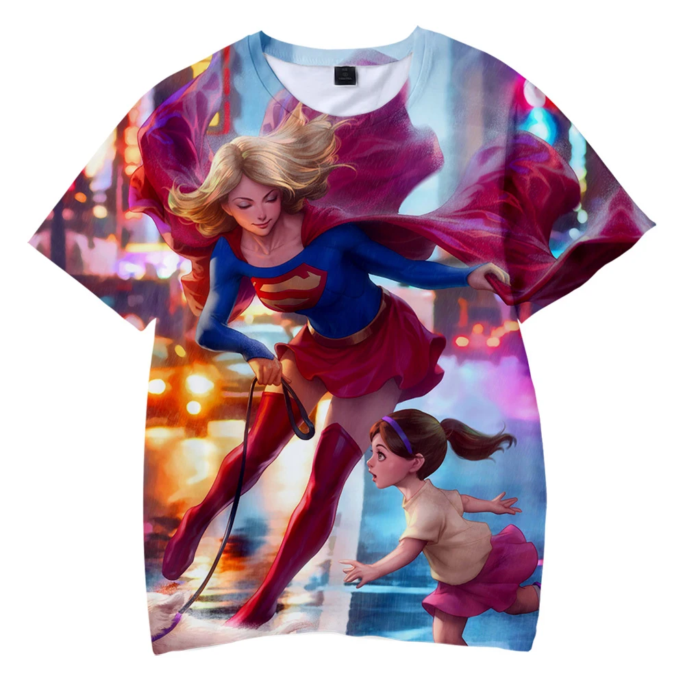 Модная повседневная детская футболка в стиле хип-хоп Kara Danvers с 3D принтом «Kpop» уличная летняя детская футболка с короткими рукавами в Корейском стиле для девочек и мальчиков