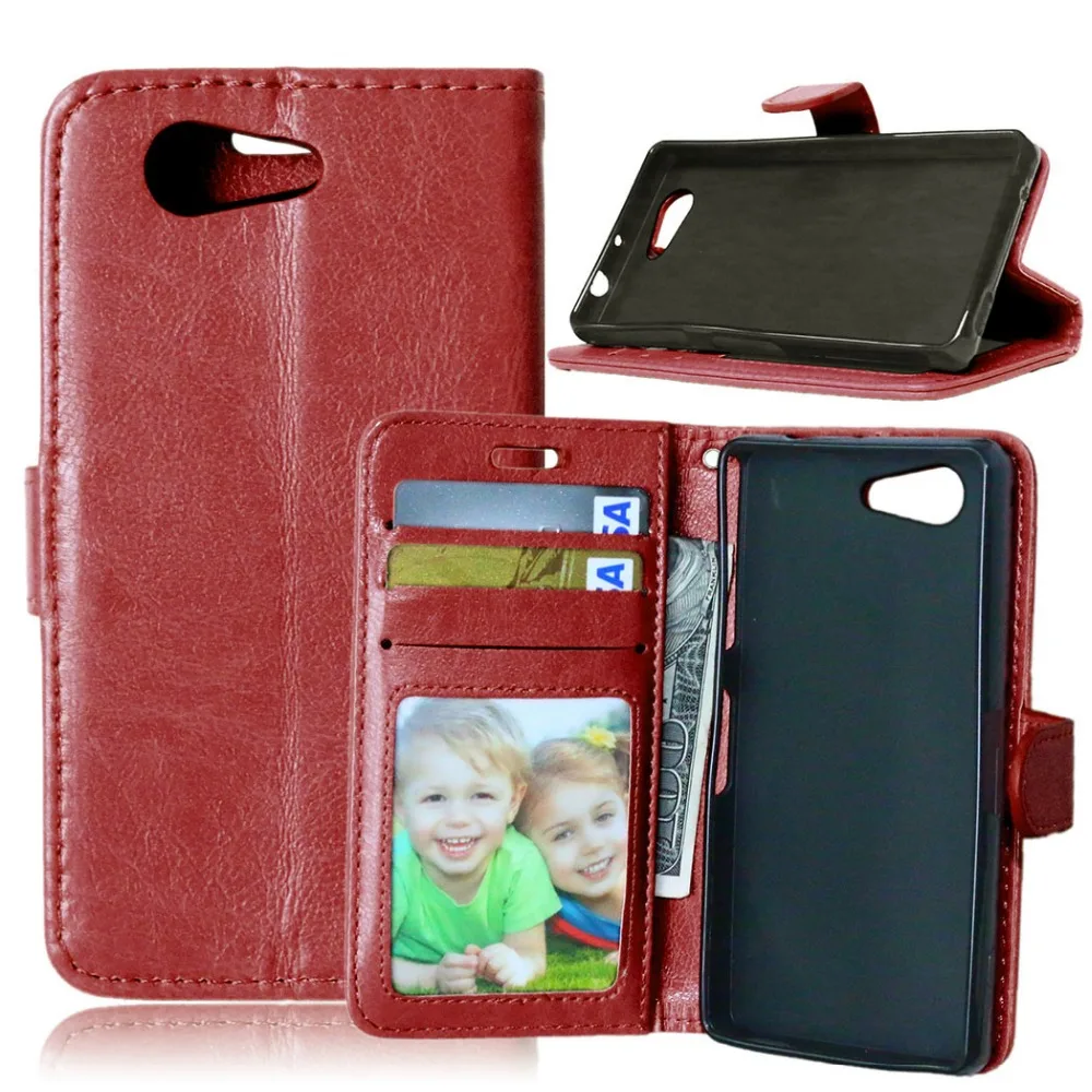 Flip Cover Phone Bag Cases Luxury Business Holder Kickstand Card Wallet Leather Bags Case For Sony Xperia Z3 mini Compact M55W |