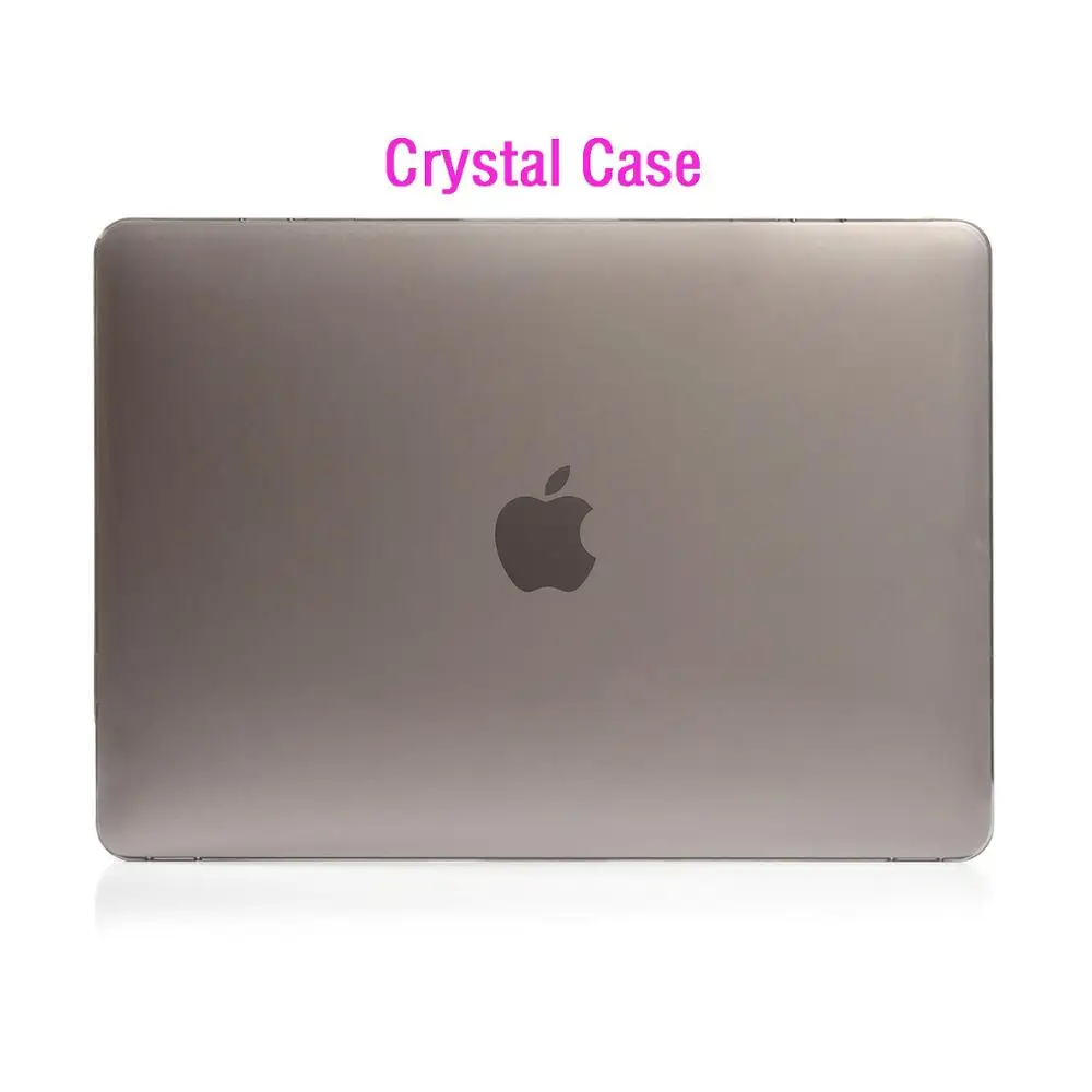 crystal Gray Чехол для ноутбука Apple MacBook Air Pro retina 11 12 13 15 для mac book Pro 13,3 15,4 дюймов с сенсорной панелью+ крышка клавиатуры - Цвет: crystal Gray