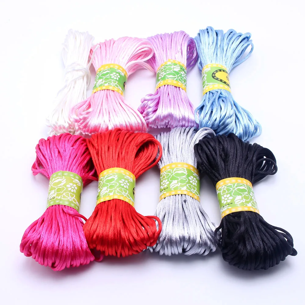 

MHS.SUN 40M/Lot Satin Cords DIY String Cord Nylon Rope Accessary&Findings For Baby Silicone Teething Necklace Jewelry Make