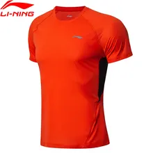 Li-Ning, мужские футболки для бега, для бега, для сухой, смарт, полиэстер, облегающая футболка, подкладка, спортивные футболки, топы ATSN093 MTS2795