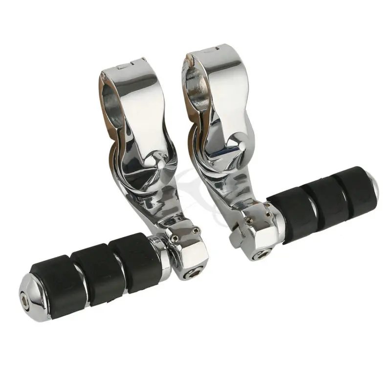 Universal 1 1/4" Short Angled Engine Guard 32mm Highway Foot Pegs