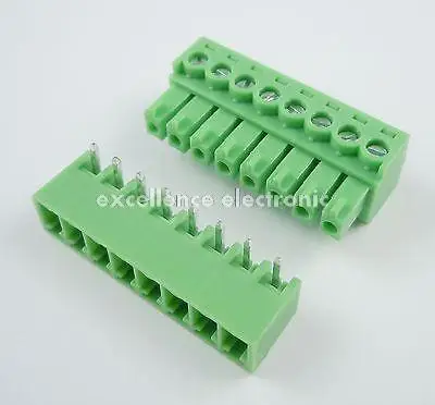 

50 Pcs 3.81mm Pitch 8 Pin Angle Screw Pluggable Terminal Block Plug Connector 15EDG