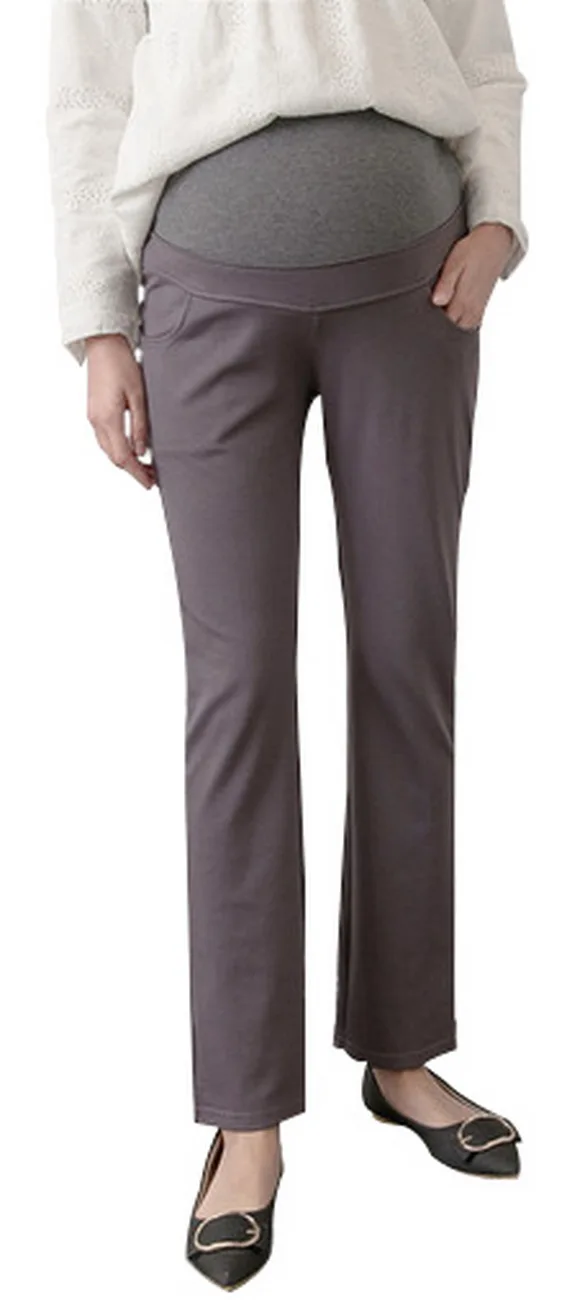 2018 Maternity Pants for Work High Waist Belly Cover Slim Trousers
