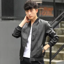 KH весна и осень для мужчин куртка s Стенд воротник повседневное тонкий из искусственной кожи пальто для будущих мам Jaqueta de Couro Masculina