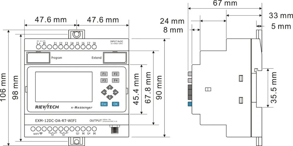 GSM/SMS/GPRS PLC, идеальное решение для дистанционного управления и мониторинга и тревожных приложений, умный контроллер EXM-12DC-DA-R-N-4G