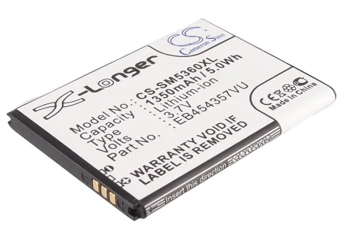 Аккумулятор Cameron Sino 1350 мАч EB454357VU для Samsung B5330 B5330L B5510 B7810 S5300 S5301 S5310 S5312 S5360 S5368 S5380