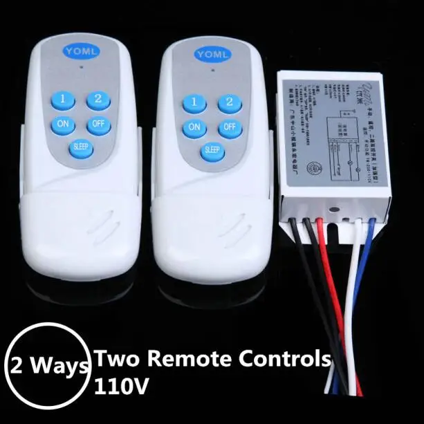 Переменный ток 110 в цифровой беспроводной пульт дистанционного управления для ламп светильник вытяжной вентилятор 1 2 пути 3 способа с 2 дистанционное управление s через стену - Цвет: 2 way 2 telecontrols