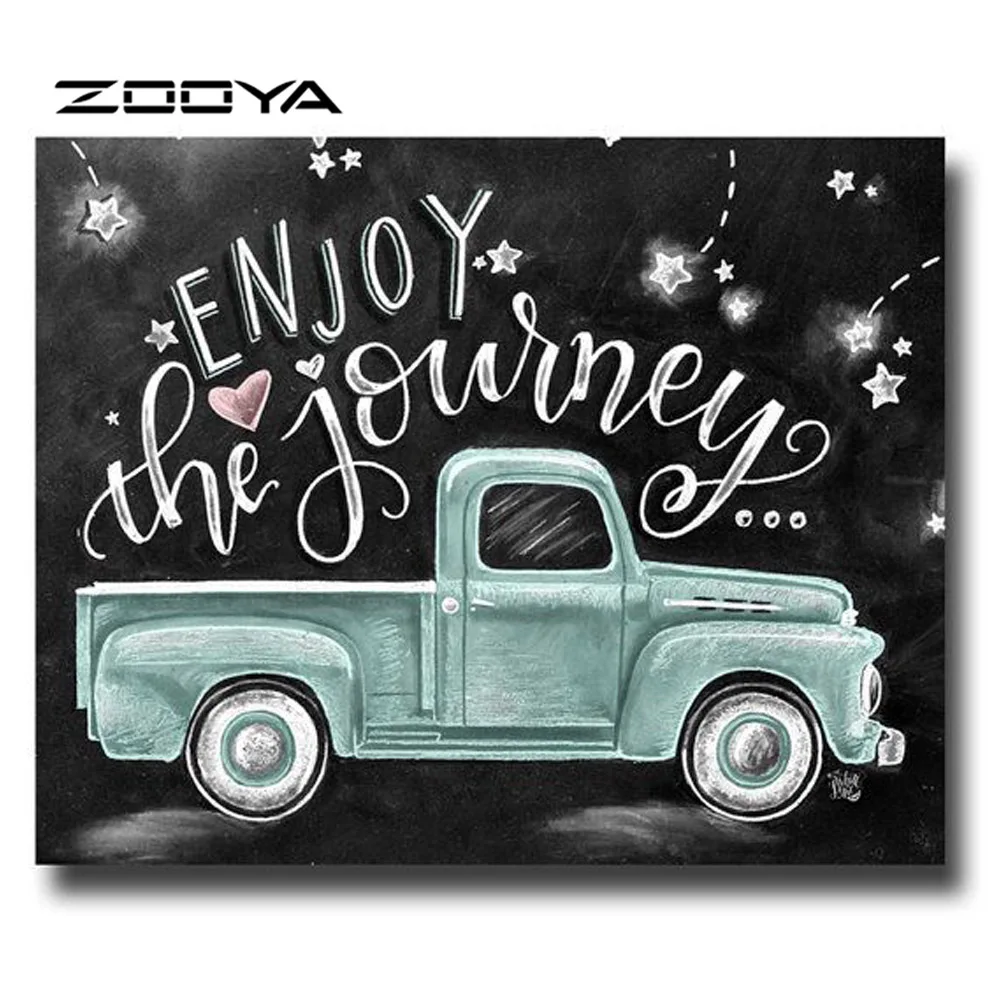 ZOOYA Diamond Embroidery Text Car 5D Diamond Painting Full