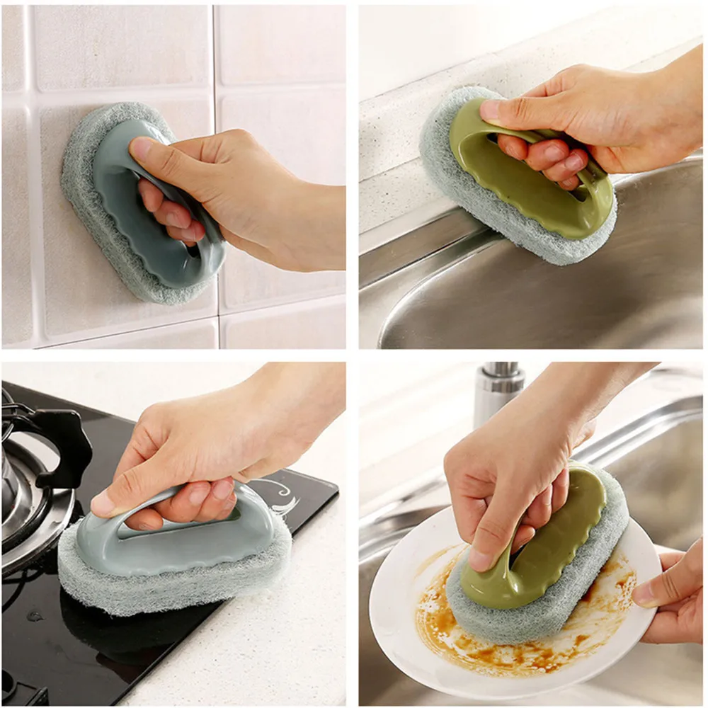 

Magic Floor Wall Tile Cleaning Brushes Sponge Dish Bowl Scouring Pad Pot Pan Easy to clean Wash Brush Cleaning Kitchen #F