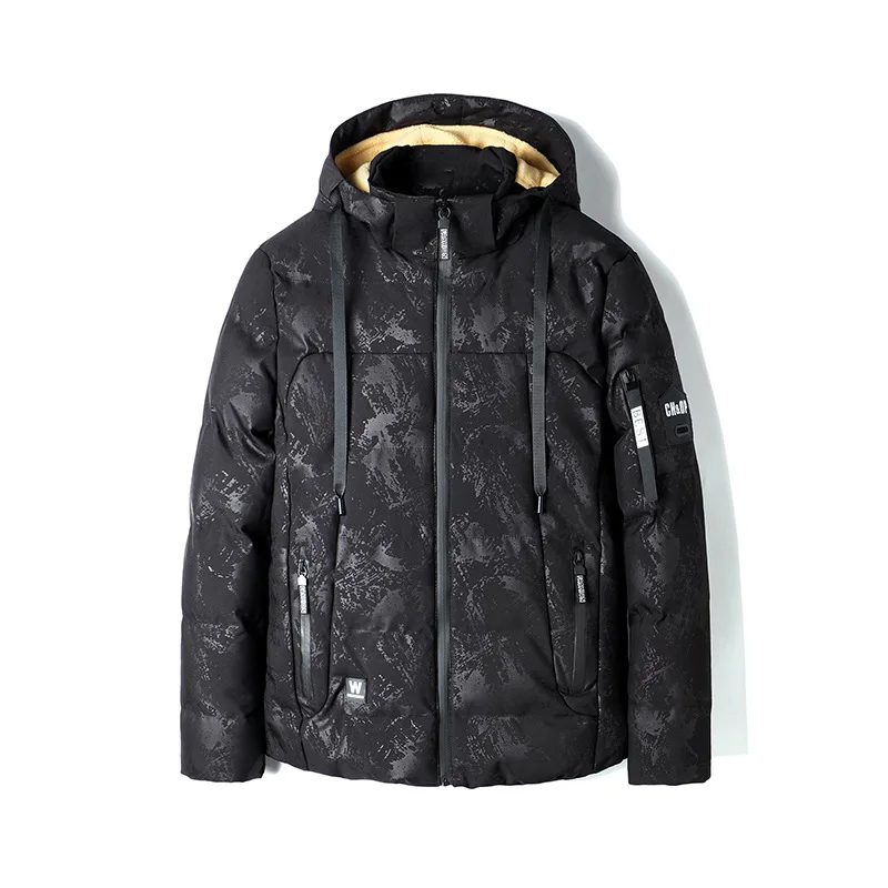

Fashion Business gentleman new winter camouflage printed cotton coat lamb hair thickening plus velvet warm cotton jacket