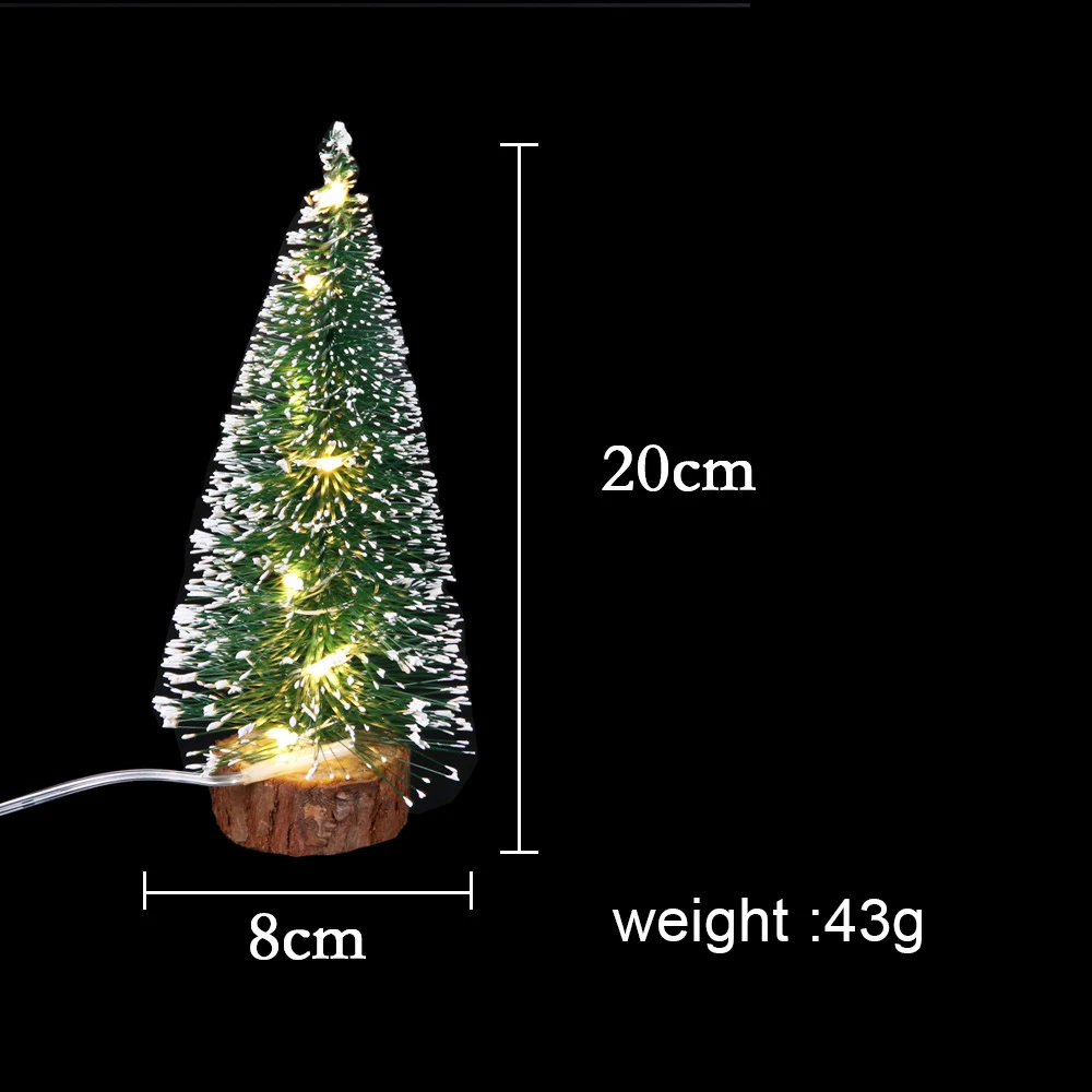 Мини Новогодняя маленькая сосновая елка украшения Рождественского рабочего стола мини Рождественский Декор День благодарения Рождественская елка с светодиодный свет