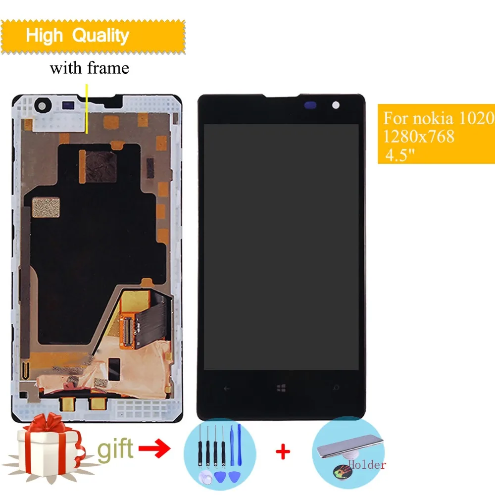 

Original 4.5" For NOKIA Lumia 1020 LCD Touch Screen with frame For NOKIA Lumia 1020 Display Digitizer Assembly Replacement Parts