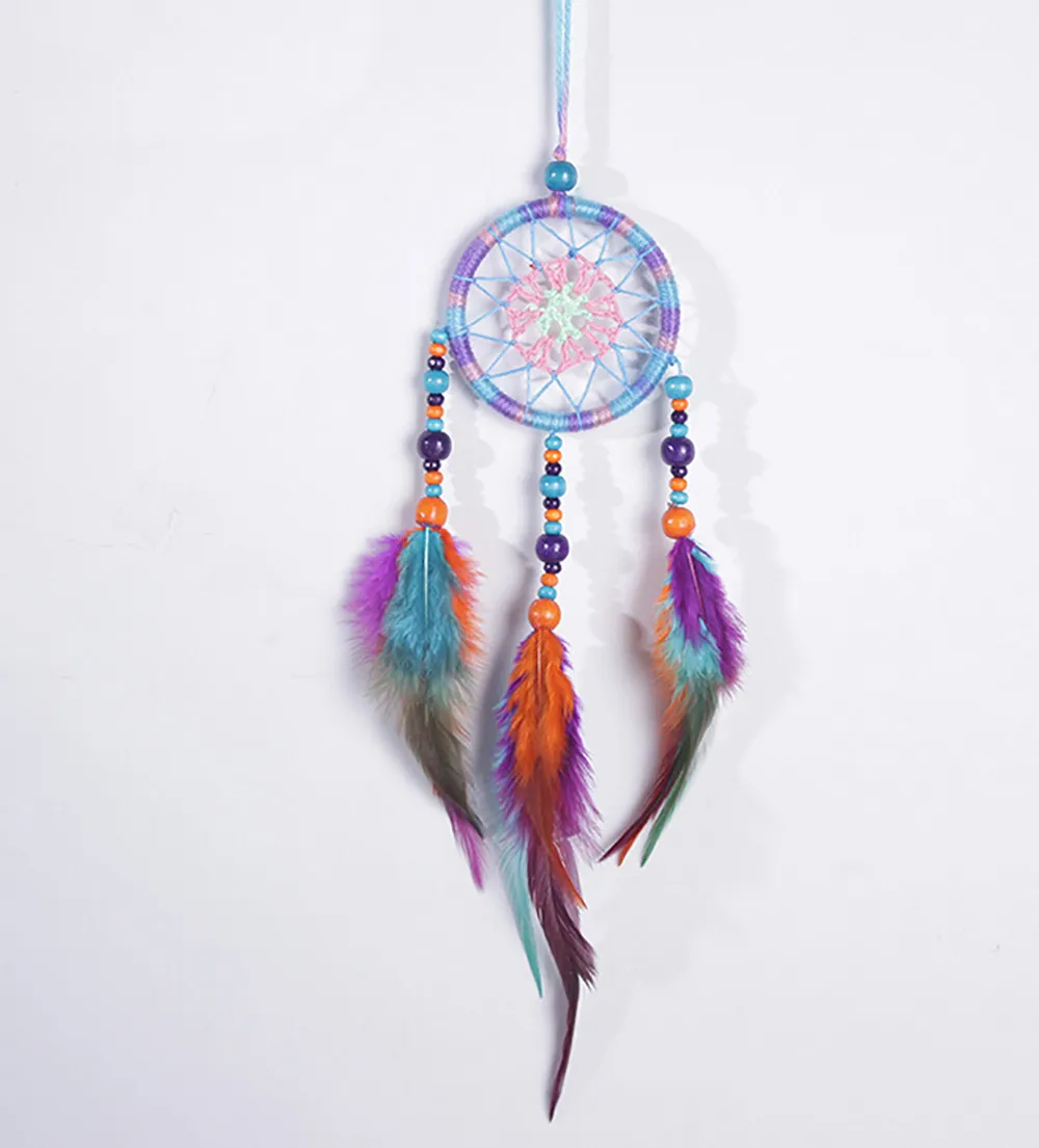 

Retro Handmade Originality Big Hot Colorful Dreamcatcher Wind Chimes Indian Style Feather Pendant Dream Catcher Gift 18Sep