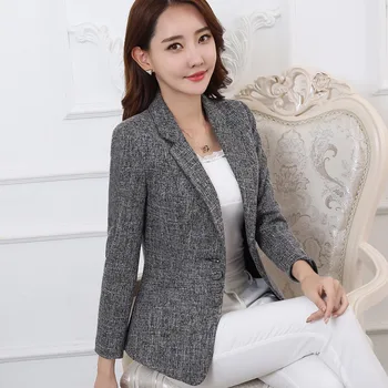 

TUHAO Elegant Business Lady Jacket blazers Plus Size 5XL 4XL AUTUMN winter Women Work Blazer Female Casual Coat