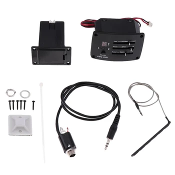 

1 Set 3 Band Eq Equalizer Preamp Pickup Piezo Amplifier Aeq-200t Black For Wood Guitar Accessory