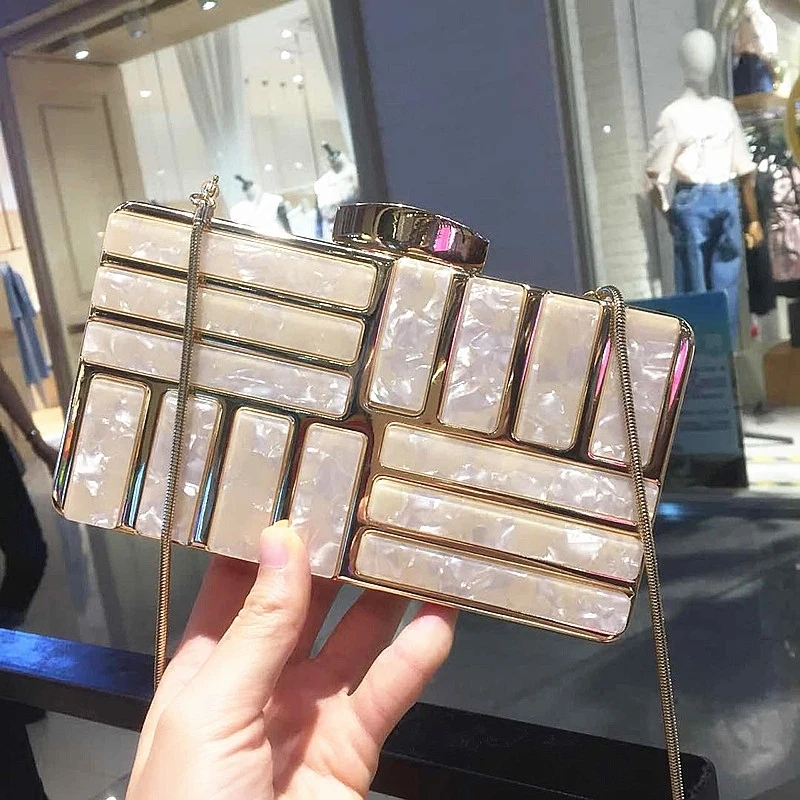 

Luxury Brand Design Acrylic Decoration Clutches Women Evening Bags Party Wedding Handbag Chain Crossbody Purses Wallet Clutch